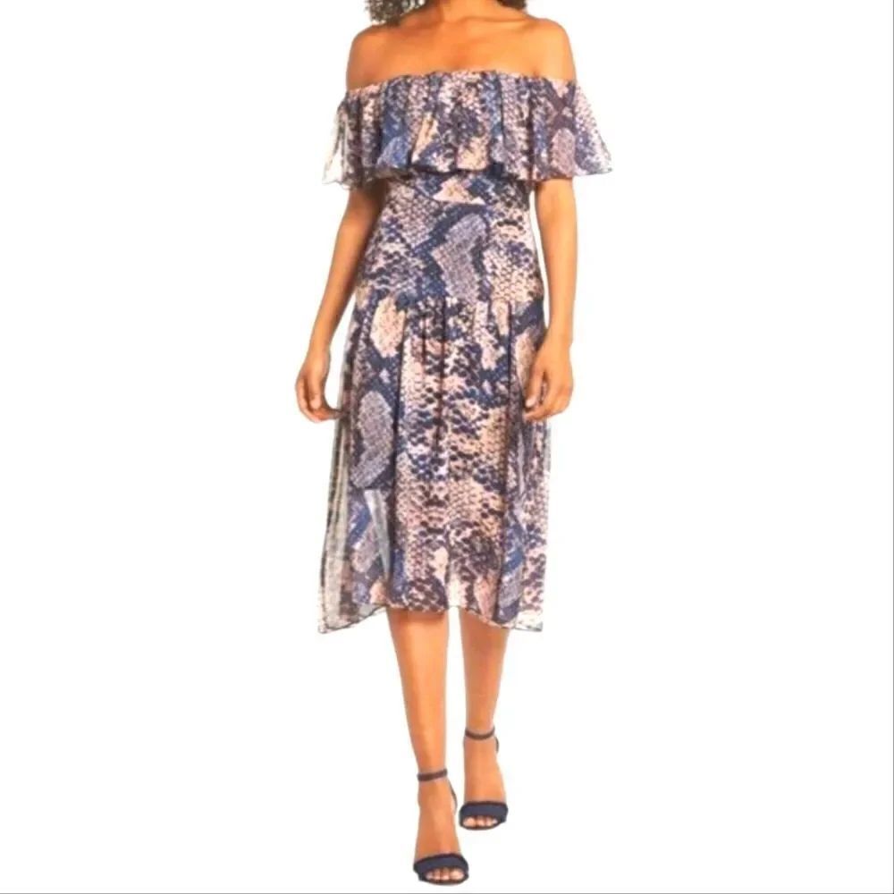 COOPER ST snake print off the shoulder dress size 4